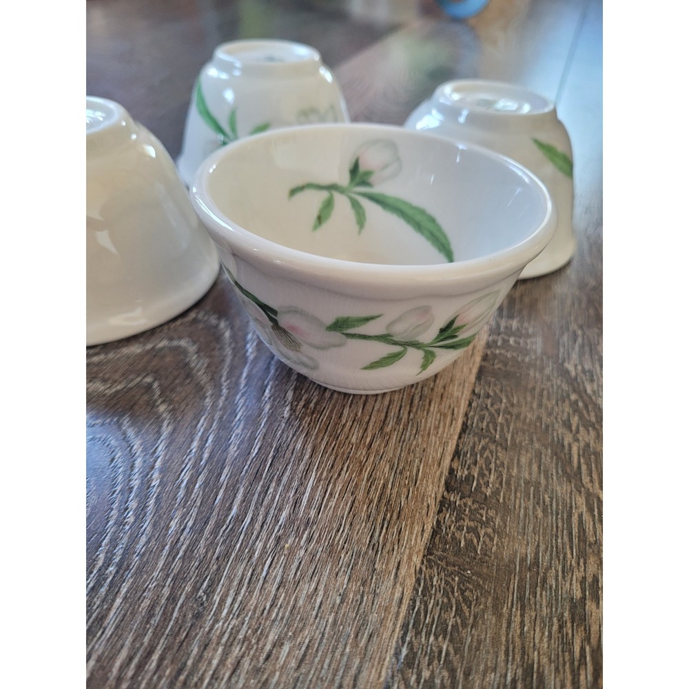 Vintage Syracuse China Dessert Bowls Apple Blossom‎ Mid-Century Modern Set of 4
